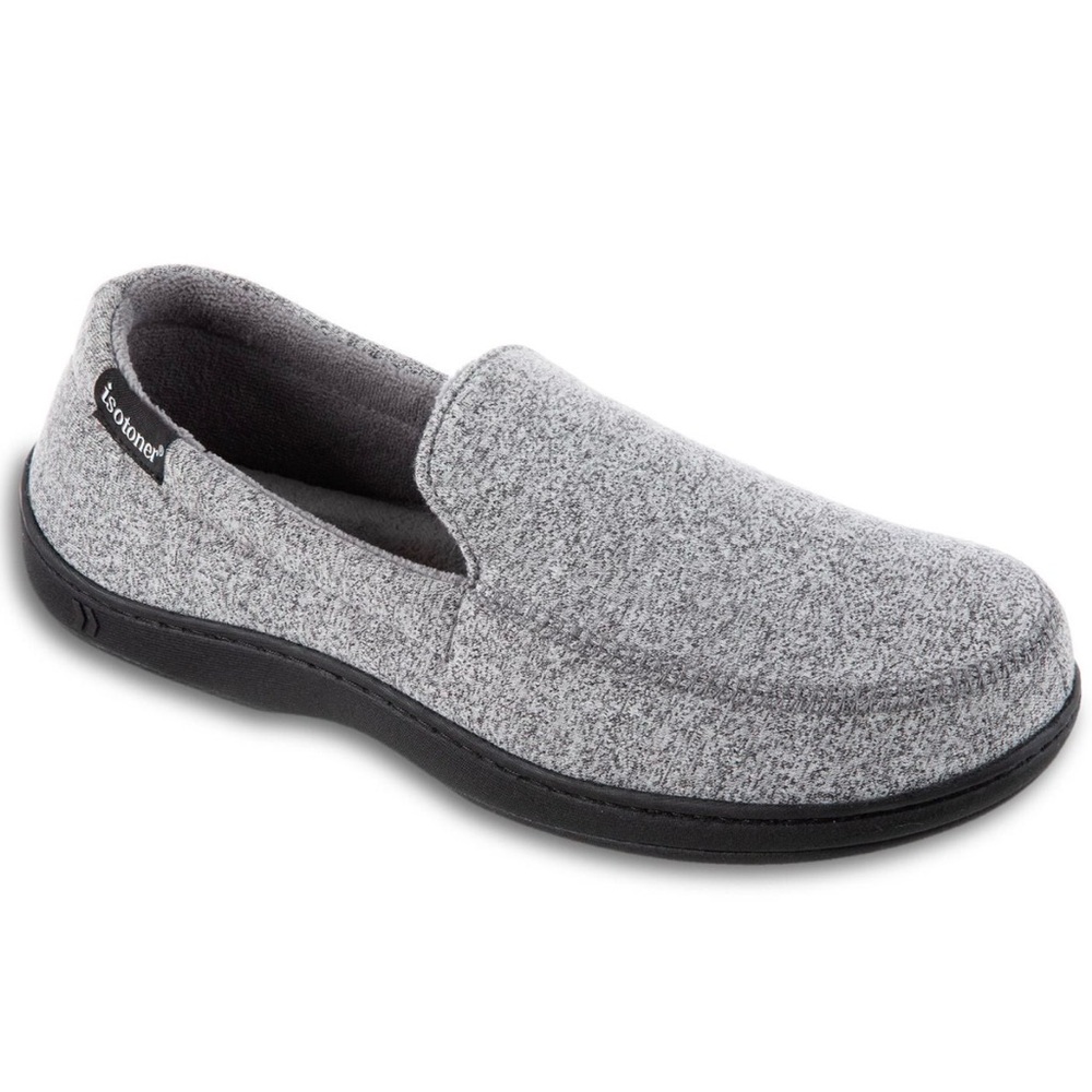 Isotoner Slippers Men's 13/14 Gray Slip On Loafers Moccasin Loungewear‎ Dadcore